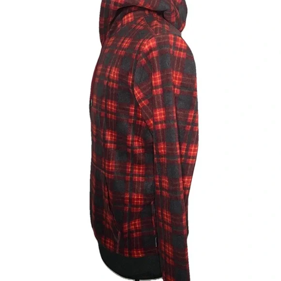 UNIONBAY Men’s NWT Hoodie M Red Plaid Microfleece Soft! - Picture 5 of 10
